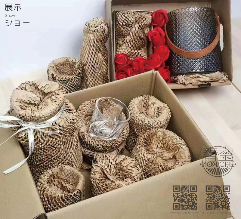 本色牛皮紙花店/文具店/工藝店蜂巢紙-材質尺寸使用 牛皮纸蜂窝纸蜂巢纸可降解环保纸缓冲打包材料花束礼物礼品包装纸